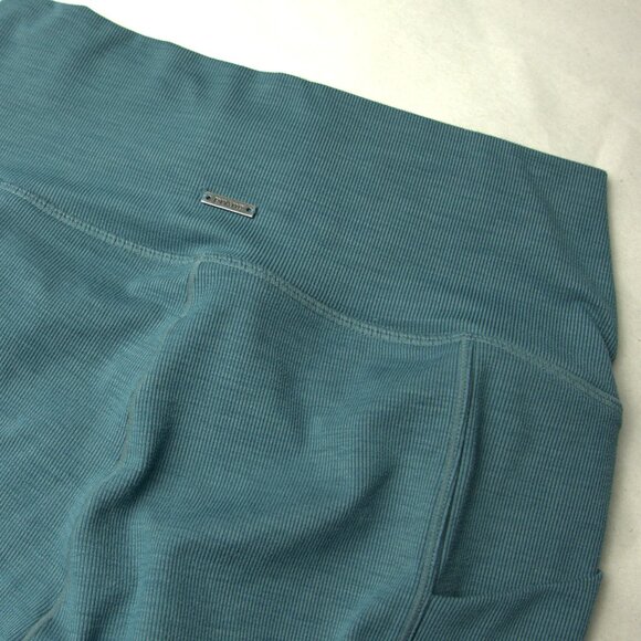 L Pocket Legging: High Waist Peacock Colored Small Ribbed Two Pockets - Picture 4 of 7
